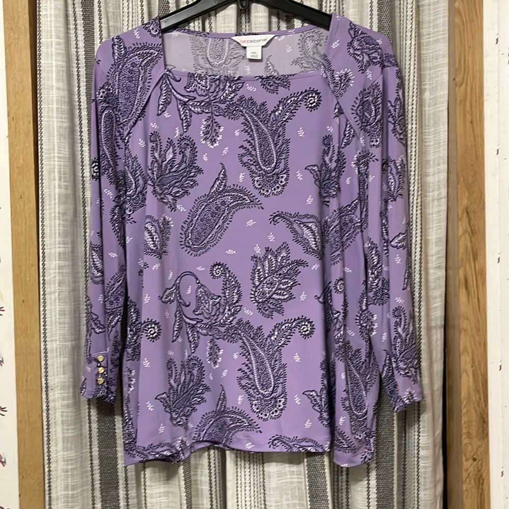 Liz Claiborne dressy top, paisley pattern